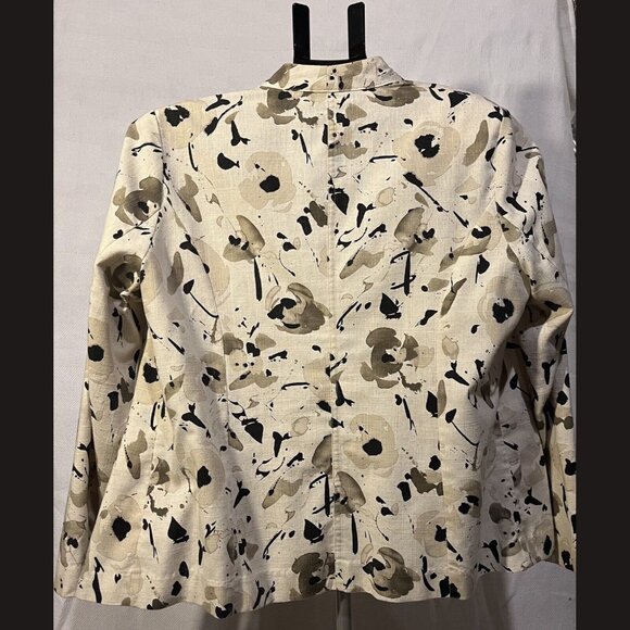 SAGHARBOR Blazer Jacket Floral Pattern Stained Coller Petite Size 14p - Picture 3 of 3